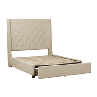 Elena Bed W/ Drawer Beige